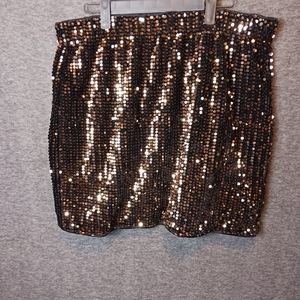 Shein Curve (2XL)Gold Sequin Womens Mini Skirt SPECIAL OCCASION
